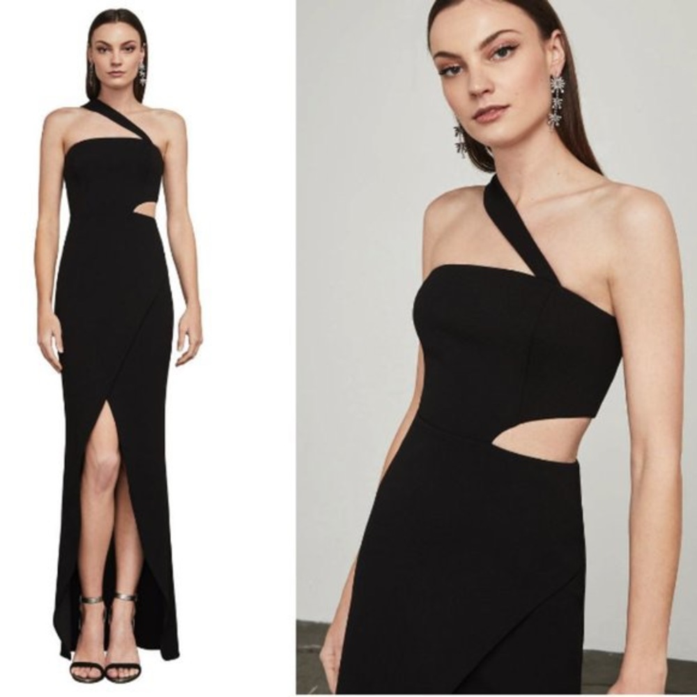 BCBGMAXAZRIA Acasia One Shoulder Dress in White